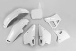 Yamaha YZ125 1991, White UFO Plastics Kit OEM #YAKIT297-999