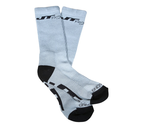 JT Racing-Crew Socks, Grey/Black